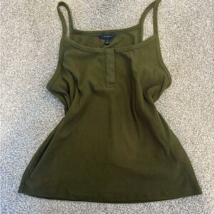 Banana Republic Army Green Ribbed Camisole Tank Top Size Large